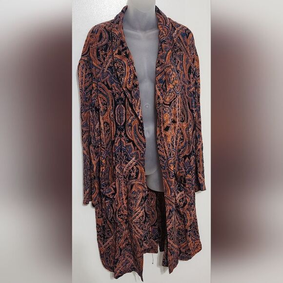 free people  half moon open front paisley duster size S - Picture 6 of 10